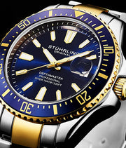 Depthmaster 3950A Quartz 42mm Diver Blue Dial / Silver Case / Gold Bracelet