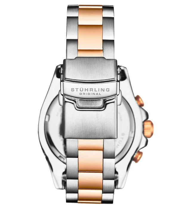 Brigadier Quartz 3966 Chronograph 42mm Diver White Dial / Blue Bezel / 2 Tone Rose Bracelet