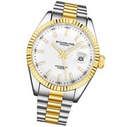 Lineage 3935 Quartz 42mm Classic White Dial / Silver Case / Two Tone Gold Bracelet