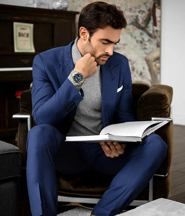 Depthmaster 3950A Quartz 42mm Diver Blue Dial / Silver Case / Gold Bracelet