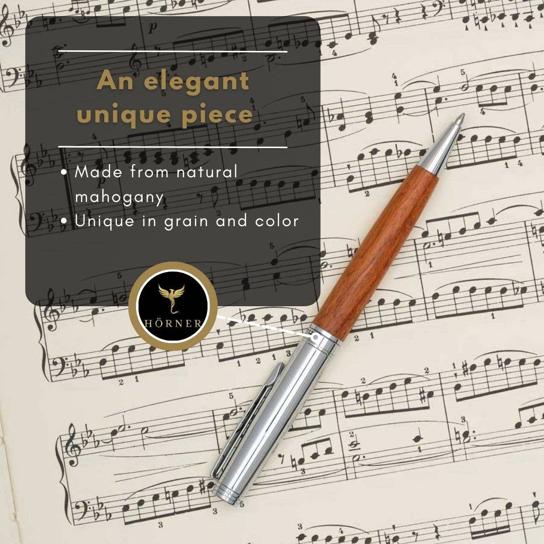 Hörner Legno Mahogany Wood Ballpoint Pen – premium German writing instrument