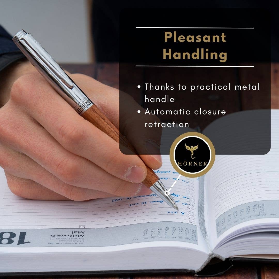 Hörner Legno Mahogany Wood Ballpoint Pen – premium German writing instrument