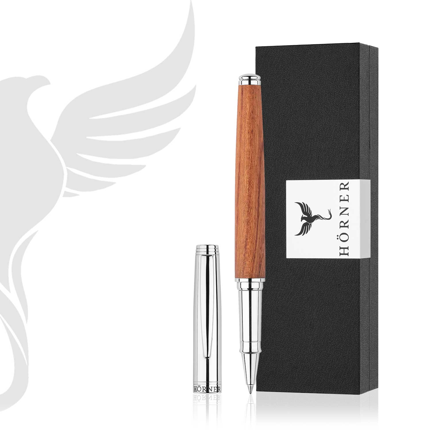 Hörner Legno Mahogany Wood Rollerball Pen – premium German writing instrument